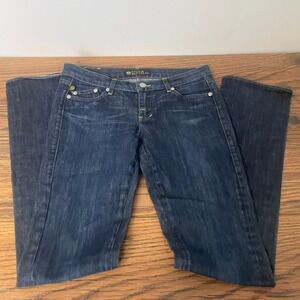 ROCK & REPUBLIC Womens Skinny Jeans Size 29x34 Blue‎ Denim Low Rise Stretch